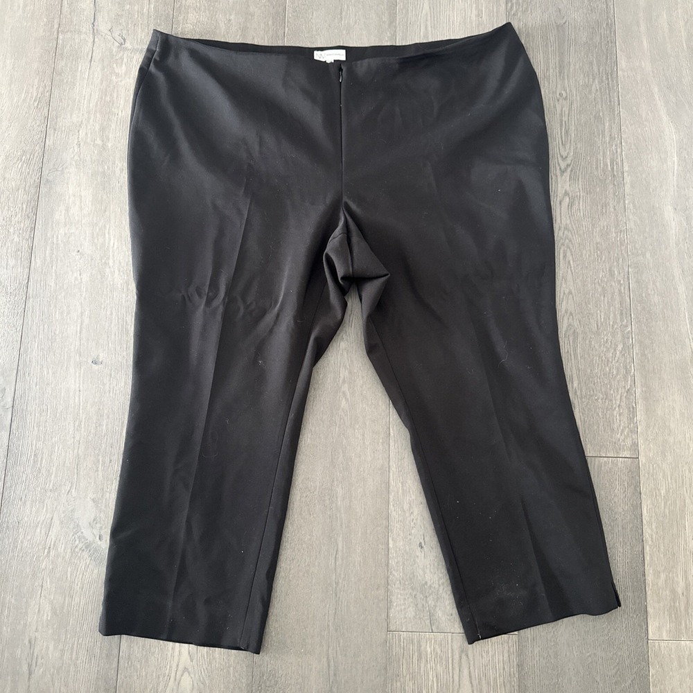 Neiman Marcus Womens‎ Sz 24 Dress Pants Slacks Black Cropped Ankle Front Zip